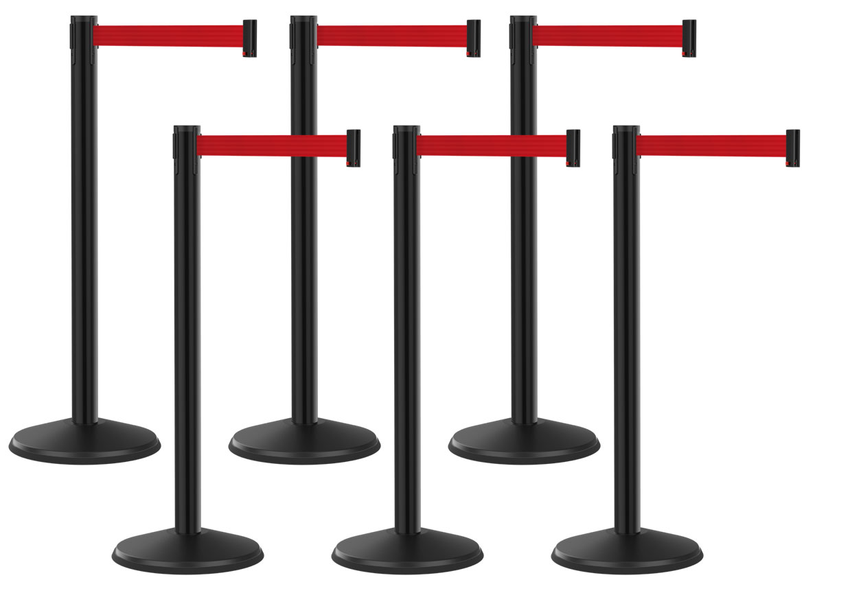 Retractable Belt stanchions | Crowd Control Barriers | Line Dividers