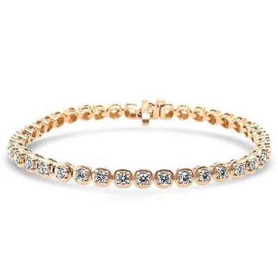 3.70ctw Rose Gold Bezel Set Diamond Bracelet Profile Picture