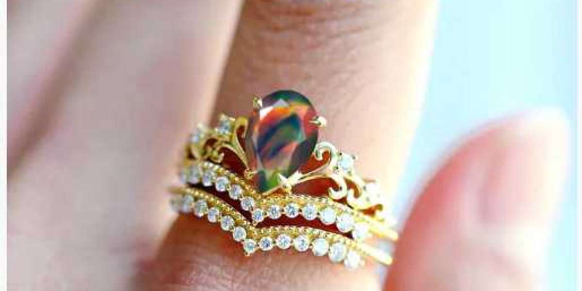 Best Wedding Gifts Black Opal Ring for Women