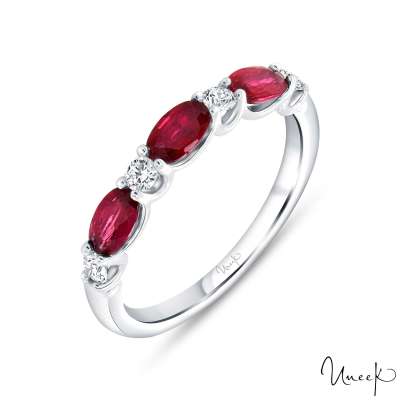 Oval Ruby and 1/5ctw Diamond White Gold Ring l Uneek Profile Picture
