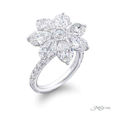 JB Star 5.31ct Platinum Flower Round Pear Diamond Engagement Ring Profile Picture